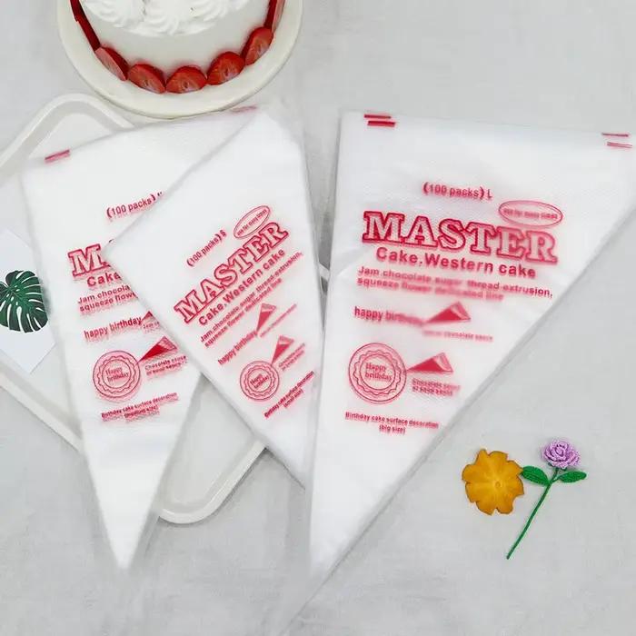 100 pièces de pochettes à pâtisserie jetables en plastique pour la décoration de gâteaux
