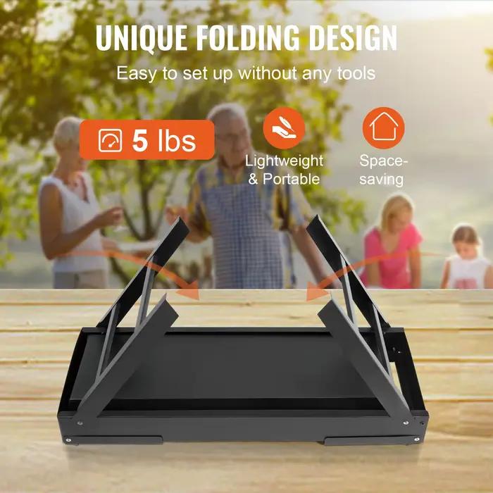Gril à charbon de bois portable compact pliable en acier robuste mini fumeur pour voyage cuisine en plein air occasions spéciales expéditions camping pique-nique