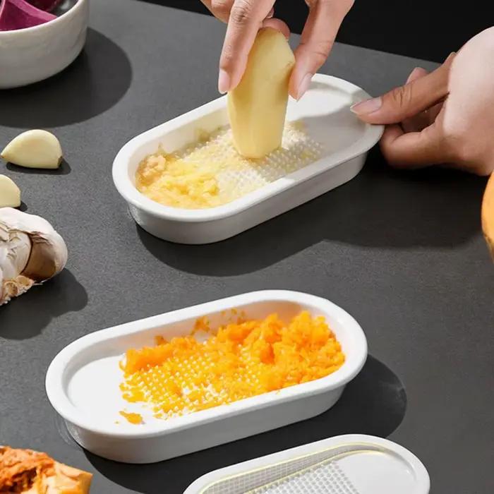 Râpe à gingembre manuelle, rampe résistante à l'usure, broyeur d'ail, céramique, économie de travail, outil de broyage de légumes, aliments complémentaires