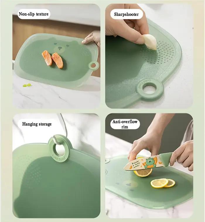 Planche à découper de cuisine en plastique antidérapante