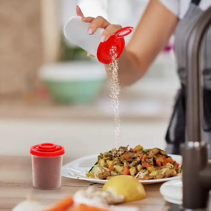 Mini salière et poivrière de voyage en plastique