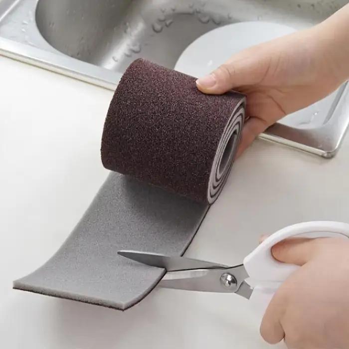 1 rouleau d'éponge à récurer, éponge de nettoyage pour l'élimination de la rouille et le détartrage, tampon à récurer robuste pour le nettoyage des fonds de casseroles et la vaisselle