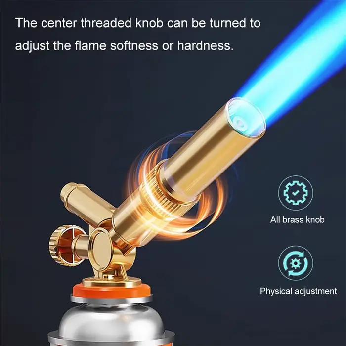 Brûleur à gaz torche Butane Portable avec flamme réglable torche à gaz en laiton haute température pour Camping en plein air barbecue briquet