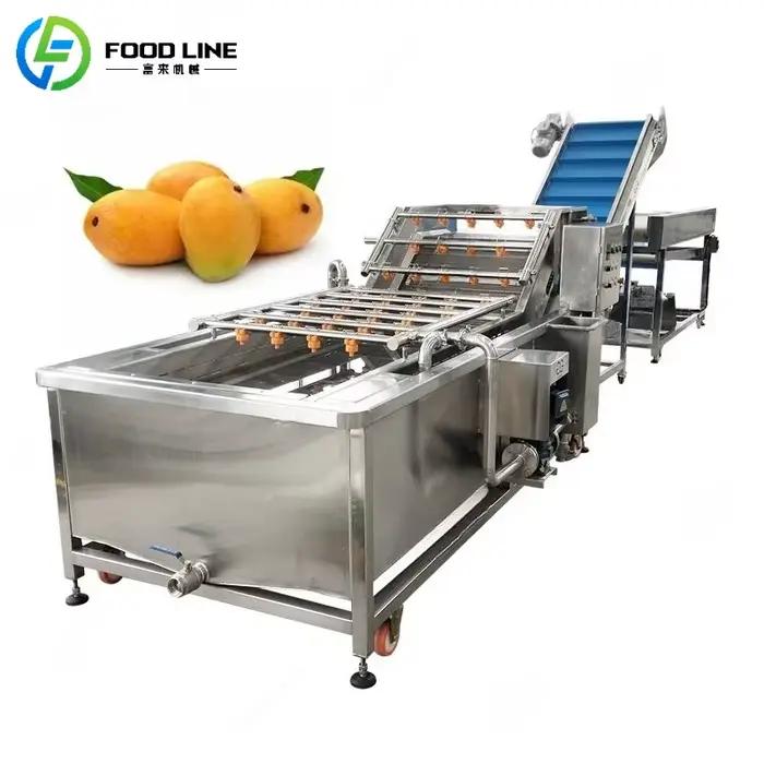 Machine de lavage et de séchage d'air pour légumes et fruits, installation complète de pommes aux fruits, pour trancher la cire propre