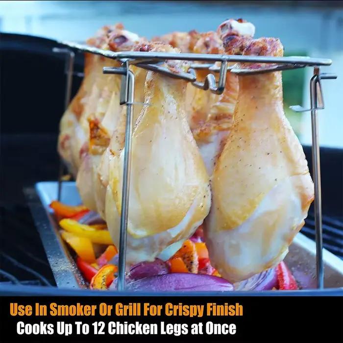 Support d'aile de poulet et de jambe de Barbecue en acier inoxydable