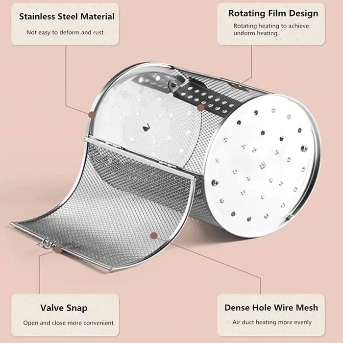 Panier de cuisson rotatif en acier inoxydable pour four