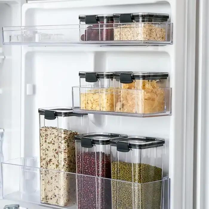 Conteneur de stockage des aliments de 460/700/1300/1800 ML, boîtes scellées en plastique, boîte de rangement de cuisine, boîtes alimentaires transparentes, réservoirs de stockage