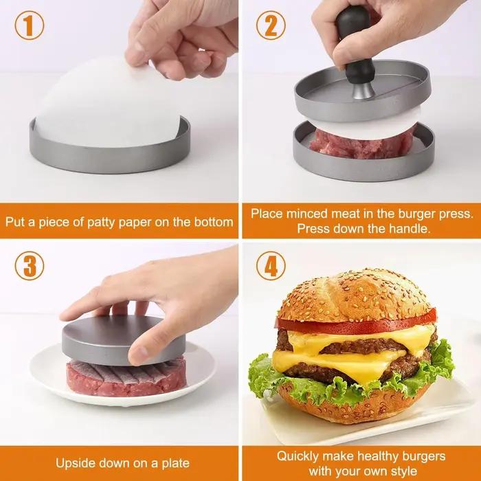 Presse à hamburgers en aluminium pour barbecue et cuisine, outil de viande et volaille, poignée ergonomique et antidérapante, idéal pour barbecues et camping