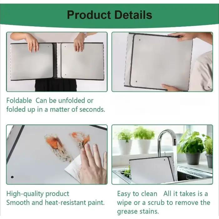 Baffle anti-éclaboussures d'huile pliable pour cuisinière à gaz