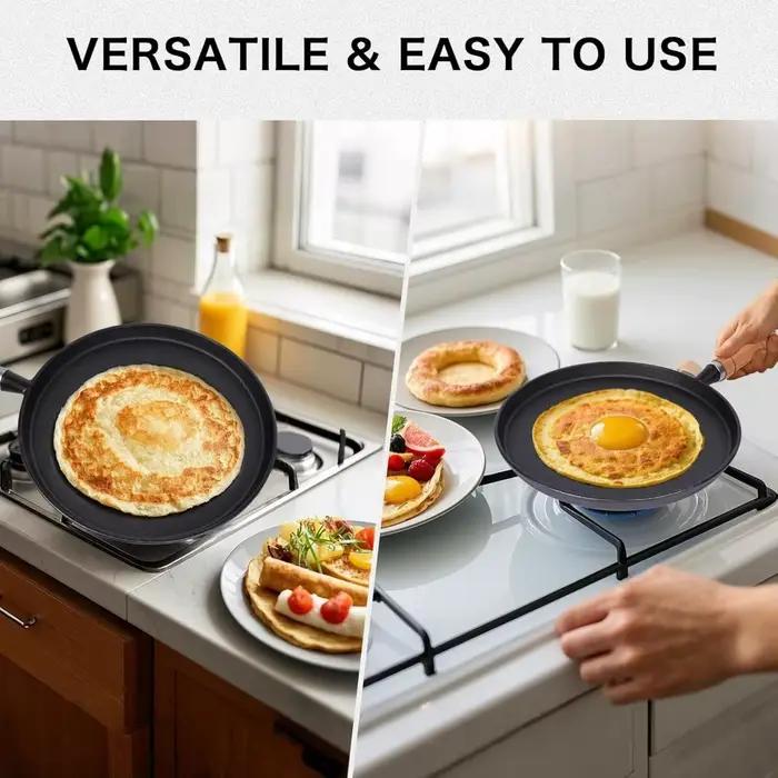 Poêle à frire en fonte non revêtue, antiadhésive, pour crêpes aux œufs, crêpière, Steak, poêle à gaz, cuisinière à Induction, ustensiles de cuisine, 1 pièces