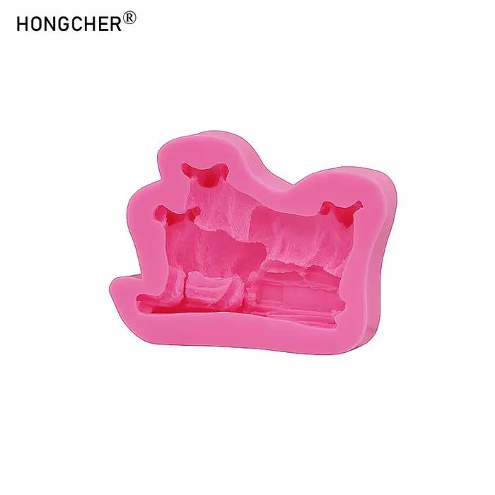 Moule en silicone pour décorations de gâteaux et desserts en forme d'animaux sauvages (chèvre
