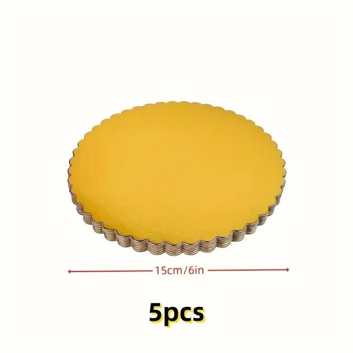 Planche à gâteaux 5 pièces avec cercles à gâteaux circulaires dorés, carton de base de gâteau 6/8/10/12 pouces, adapté au cuire des gâteaux, doré