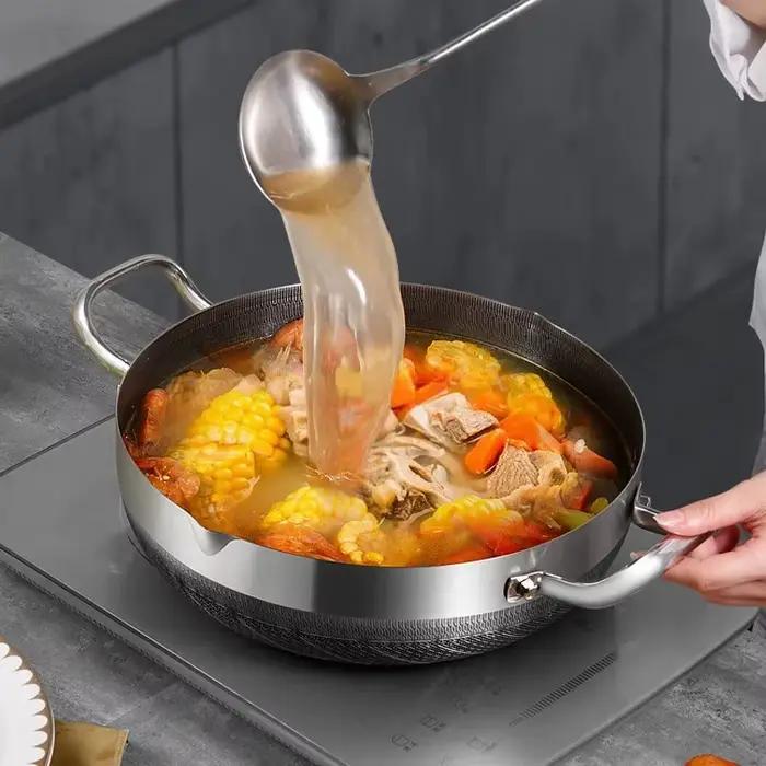 Poêle à frire en acier inoxydable, 316 Stock, poêle antiadhésive de qualité alimentaire, fond de Pot en nid d'abeille, cuisinière à Induction, cuisinière à gaz générale