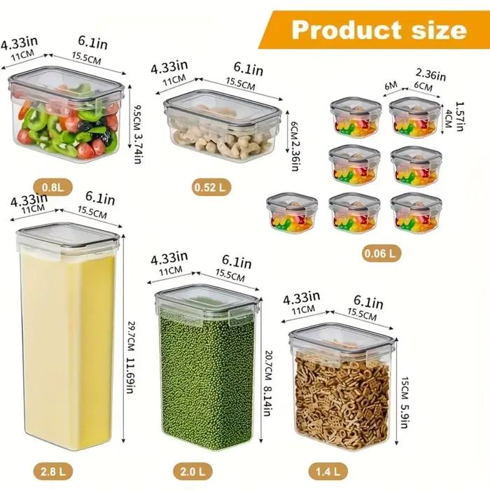 12 contenants alimentaires hermétiques sans BPA avec couvercles - Lavables au lave-vaisselle