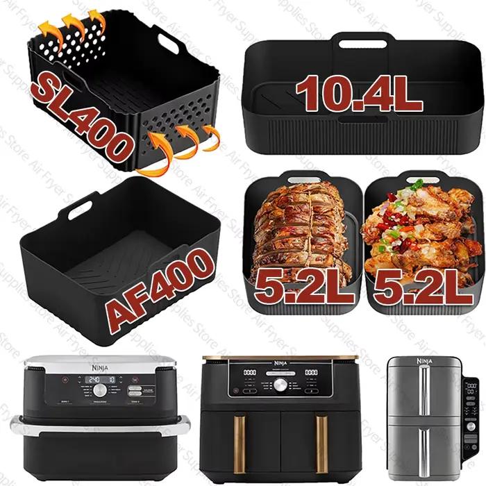 Revêtement en silicone antiadhésif réutilisable pour friteuse à air Ninja AF500/AF400/SL400, qualité alimentaire, résistant à la chaleur, facile à nettoyer, accessoire pour friteuse à air