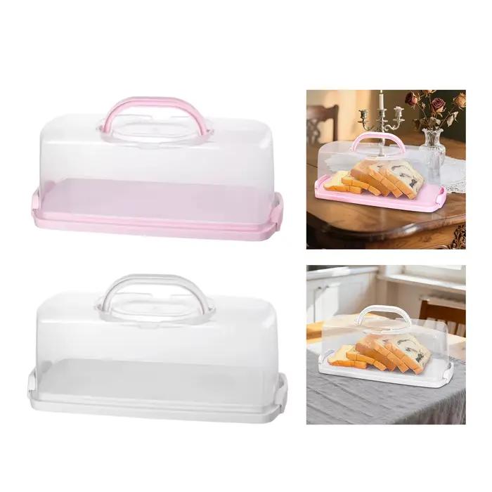 Boîte de rangement portable pour gâteaux avec couvercle transparent