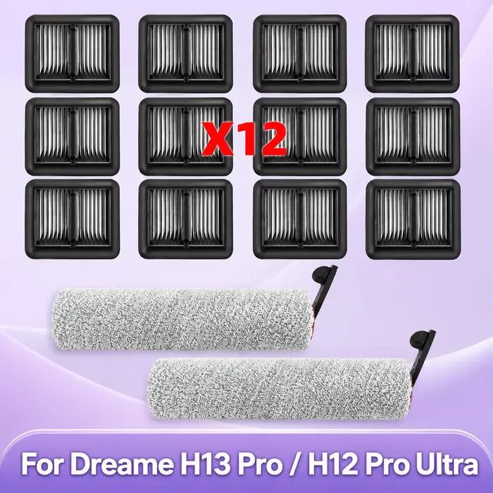 Compatible avec Dreame H13 Pro / H12 Pro Ultra Pièces d’aspirateur Brosse principale à rouleau Filtre HEPA Accessoires