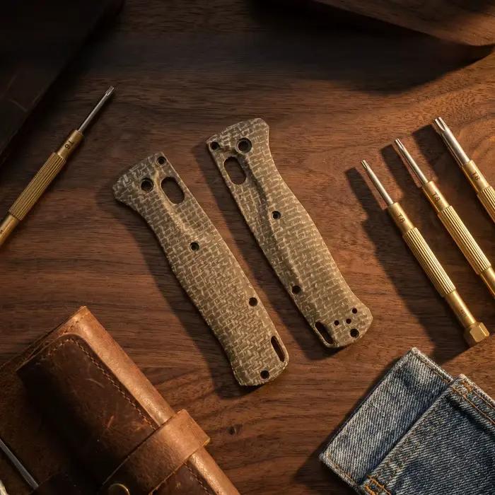 Poignées de rechange texturées en Micarta pour couteau pliant EDC, compatibles avec le couteau 535, pièces de mise à niveau DIY