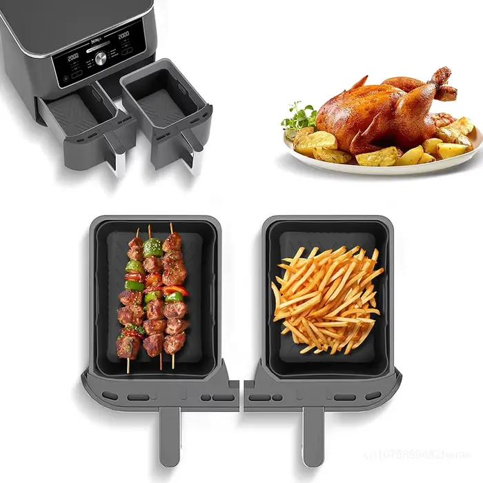 Revêtement en silicone antiadhésif réutilisable pour friteuse à air Ninja AF500/AF400/SL400, qualité alimentaire, résistant à la chaleur, facile à nettoyer, accessoire pour friteuse à air