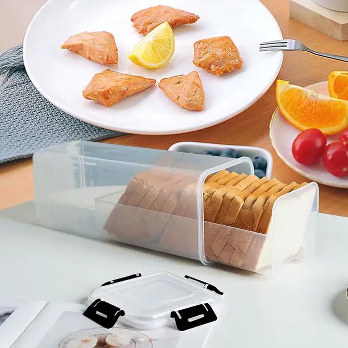 Boîte à pain en plastique avec couvercle hermétique et plateau