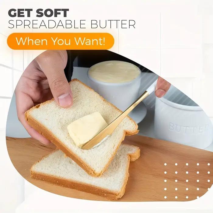 Pot à beurre en céramique avec couvercle, style français, pour beurre à tartiner, à laisser sur le comptoir avec réservoir d'eau intégré pour maintenir la consistance optimale des aliments occasions spéciales