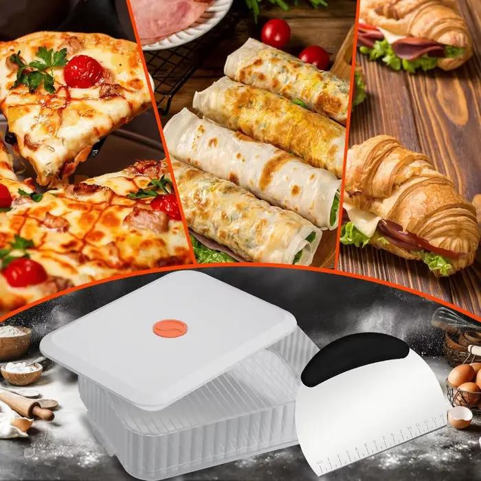 Boîte d'épreuve de pâte à Pizza de 12 pouces avec grattoir