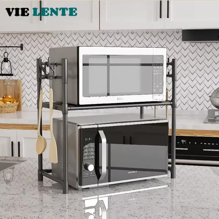 Rangement de cuisine multicouche T1 pour micro-ondes, seau sur pied simple, dessus de four à condiments, accessoires d'étagère