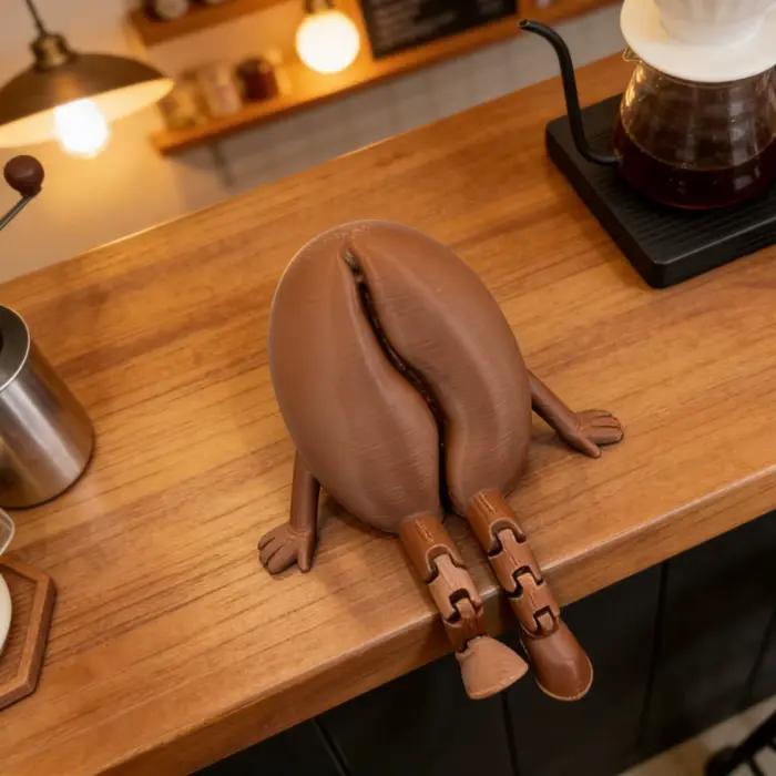 Pièce décorative en forme de grain de café