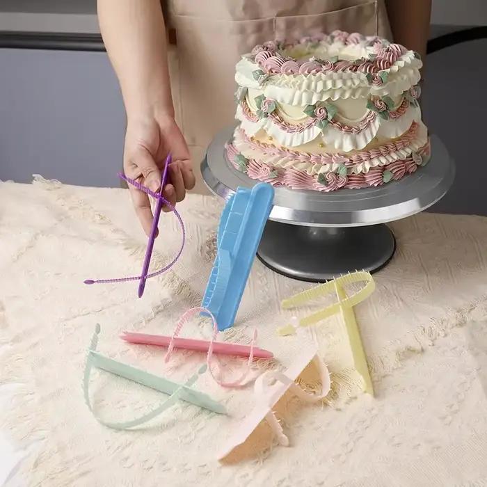 1 pièce Outil de décoration de gâteaux courbé avec règle graduée