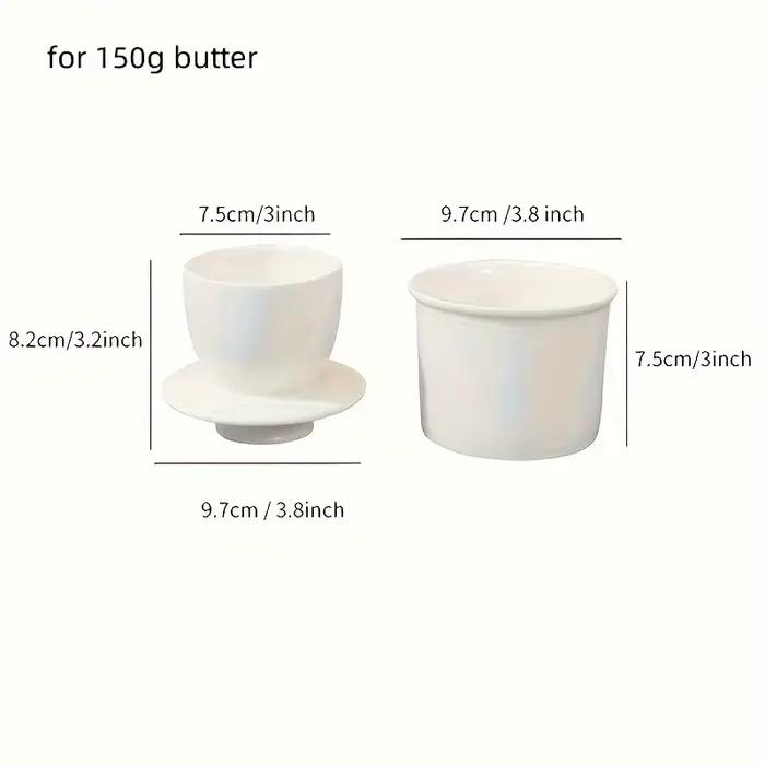 Pot à beurre en céramique avec couvercle, style français, pour beurre à tartiner, à laisser sur le comptoir avec réservoir d'eau intégré pour maintenir la consistance optimale des aliments occasions spéciales