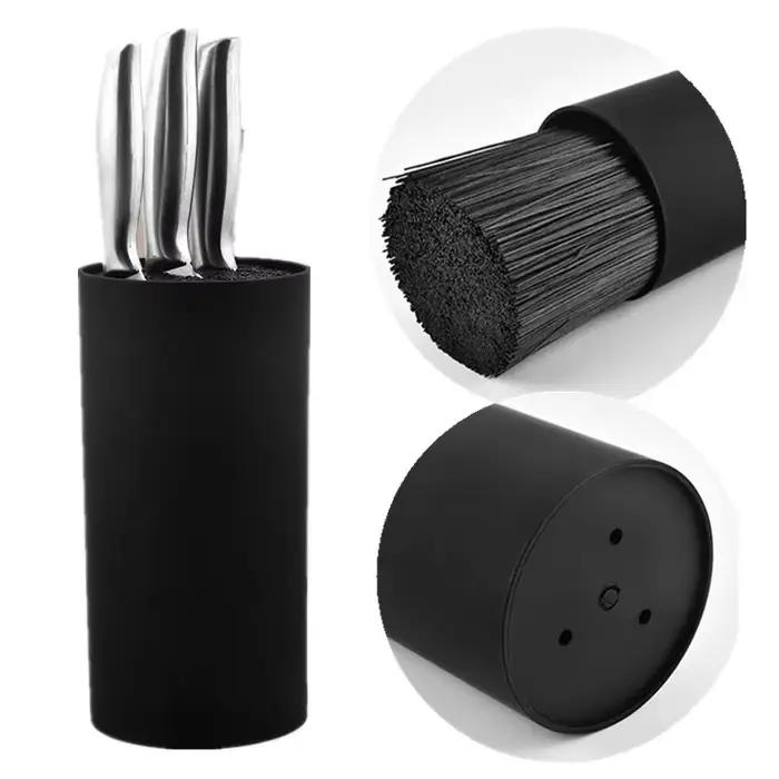 Support de bloc de couteaux en plastique avec poils détachables, rangement facile et multifonctionnel pour la cuisine à offrir pour les occasions spéciales