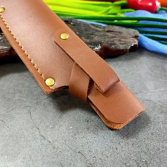 Couvercle de couteau en cuir, 1 pièce, outils de cuisine de boucher de Chef, poignée entièrement Tang, gaine de couteau