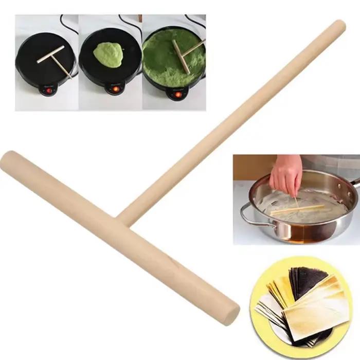 Crêpière en bois en forme de T
