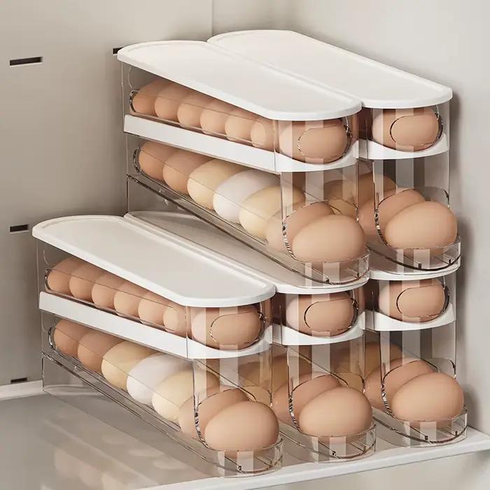 Boîte de rangement d'œufs de réfrigérateur bicouche