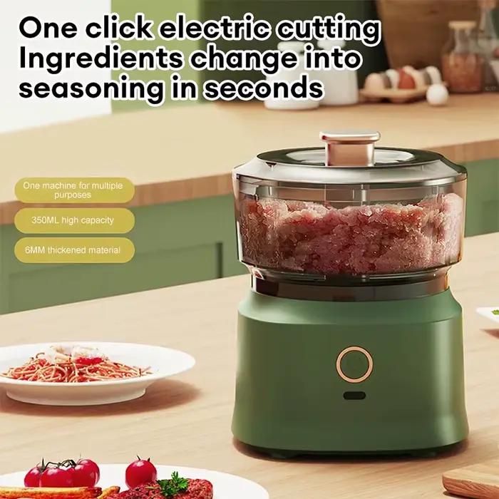 Trancheuse de cuisine multifonctionnelle en acier, hachoir à aliments, coupe-légumes, trancheuse USB, mini hachoir à aliments pour bébé, centre commercial