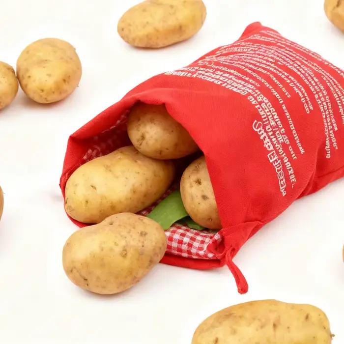 Sacs de pommes de terre au micro-ondes réutilisables, 8/1 pièces, rouge cuit, sacs de four à micro-ondes, cuisine domestique, pochette de maïs cuit, accessoires