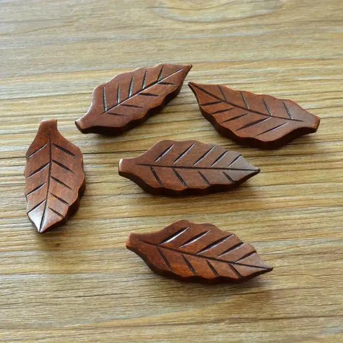 Porte-baguettes en forme de feuille en bois naturel
