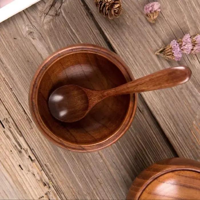 Pot d'assaisonnement en bois, récipient à épices, bidon de saveurs, pot de sel