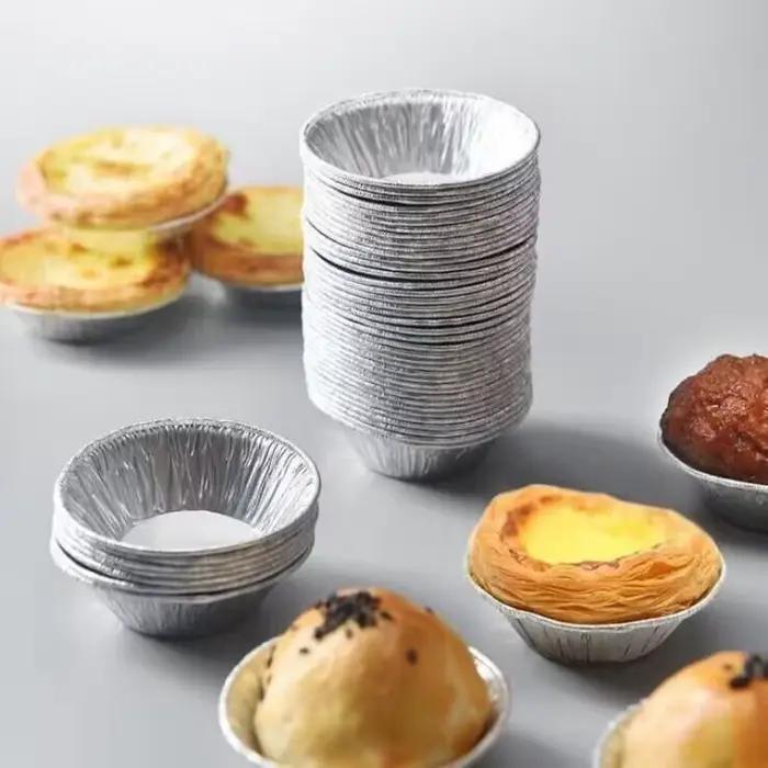 50/100 pièces Mini Pot tarte plaque de cuisson jetable cuisson tarte moules Cupcake Pan Pudding moule rond tasse de cuisson