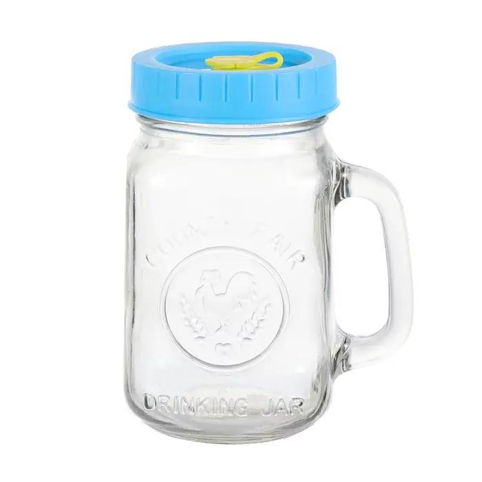 Bocaux en plastique mignons avec trou de paille