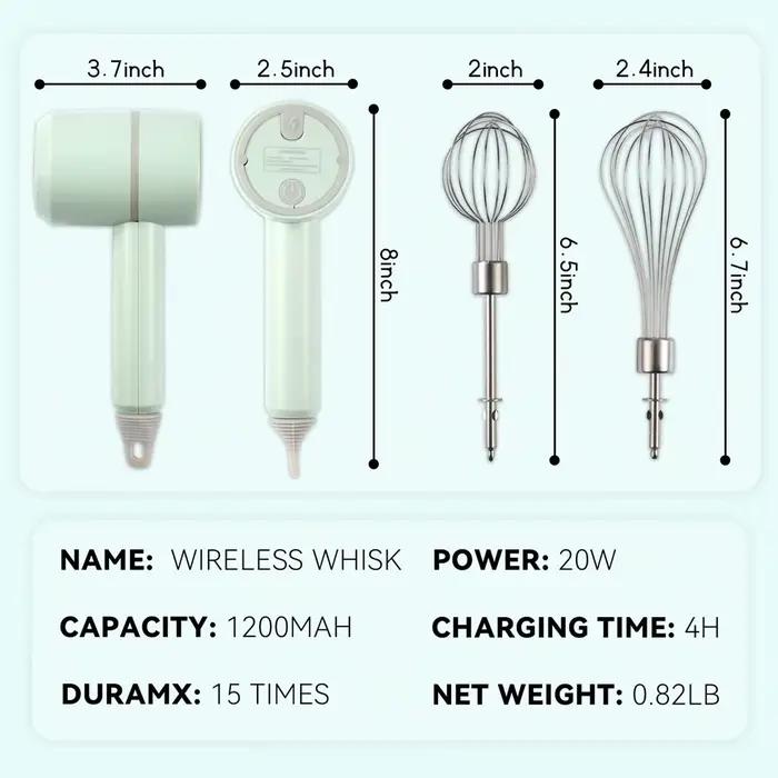 Mini batteur électrique sans fil, batteur à œufs automatique, batteur à crème domestique, batteur à pâte, gâteau, centre commercial