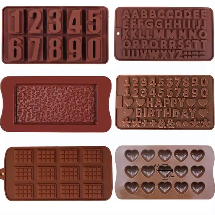 Moule à chocolat en silicone 12 styles fondant pâtisserie barre de bonbons mode gâteau décoration accessoire de cuisson pour pâtissier occaions spéciales