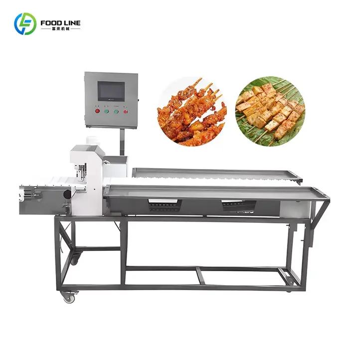 Machine à brochettes de viande automatique pour la préparation de brochettes de bœuf et de poulet