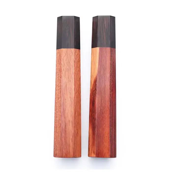 Manche octogonal en bois de santal rouge pour couteau de cuisine, 1 pièce