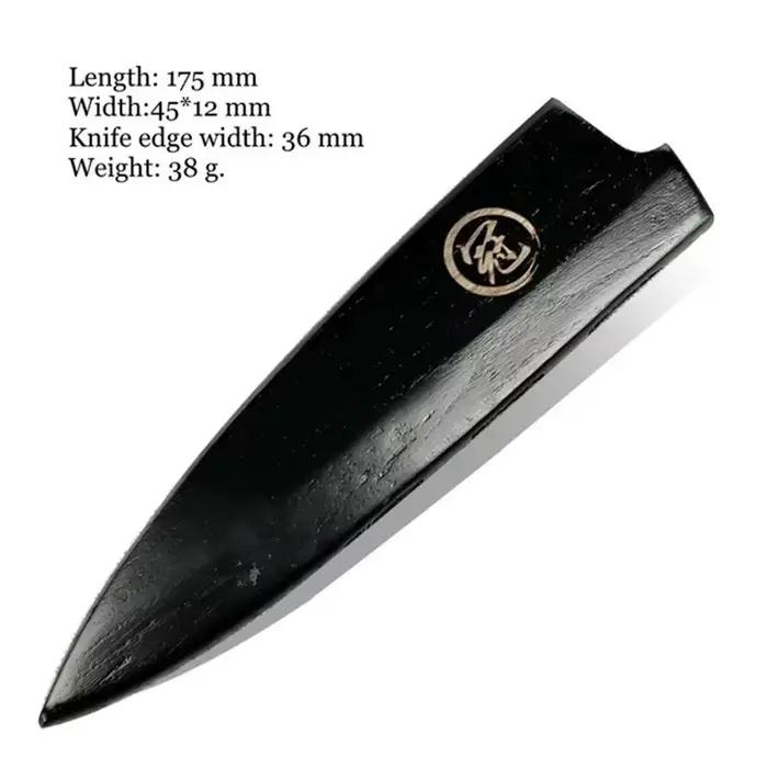 Gaine de couteau de Chef japonais en bois noir fait à la main
