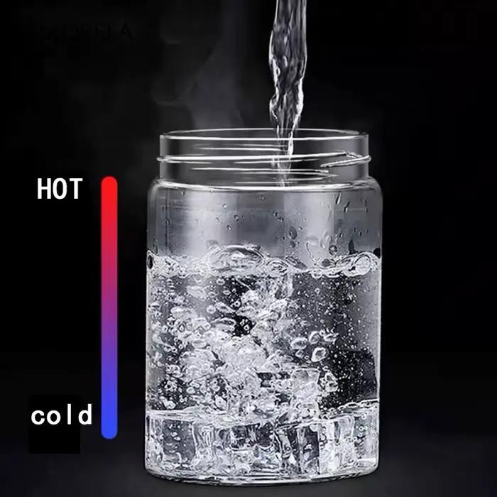 Pot de stockage de café transparent avec couvercle, verre cylindrique créatif, récipient scellé, démontrent d'avoine, céréales, collation, ménage
