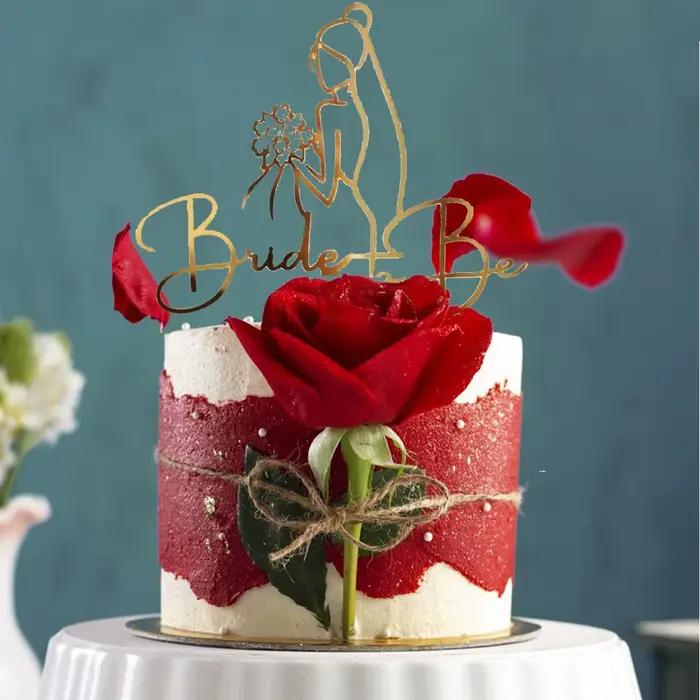 Décoration de gâteau artistique en acrylique, fournitures de fête d'anniversaire, décoration de gâteau pour réception-cadeau pour bébé, insertion de carte de gâteau en acrylique pour future mariée