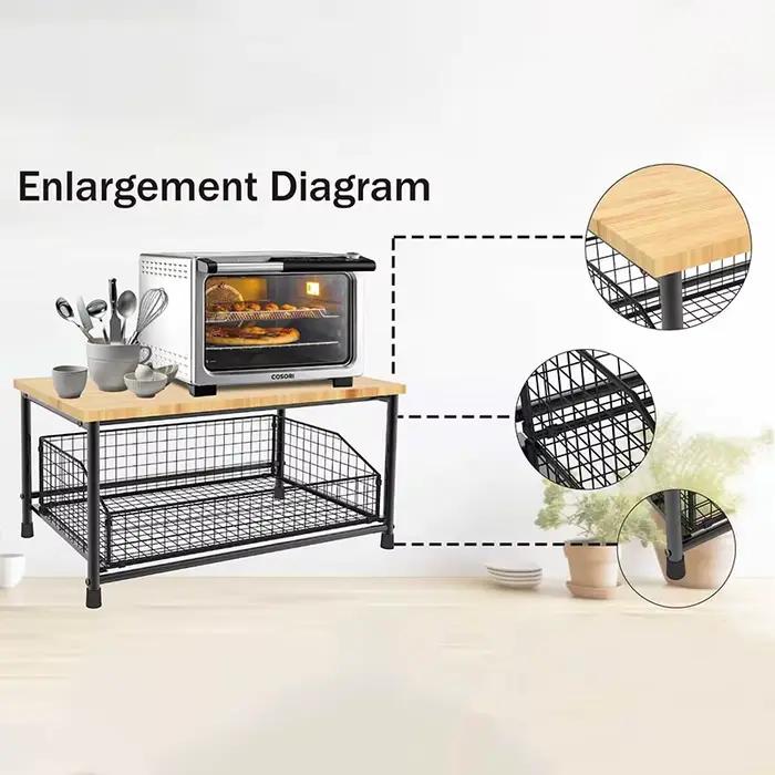 Organisateur de comptoir de cuisine – Étagère multi-usages pour micro-ondes