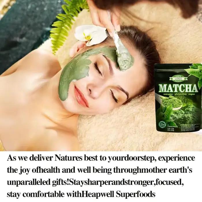 Nouvelle Poudre de Matcha Bio Personnalisée en Usine, Emballage ODM/OEM, Matières Premières Pures, 100g/Sac, Adaptée à Plusieurs Usages