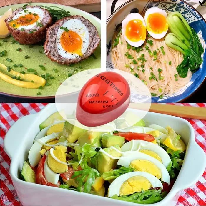 Minuterie et réveil en résine pour la cuisine, minuterie à cadran pour œufs durs doux/moyen/dur avec indicateur de beignet en 3 étapes, outil de cuisine décoratif pour homme et femme, occasions spéciales